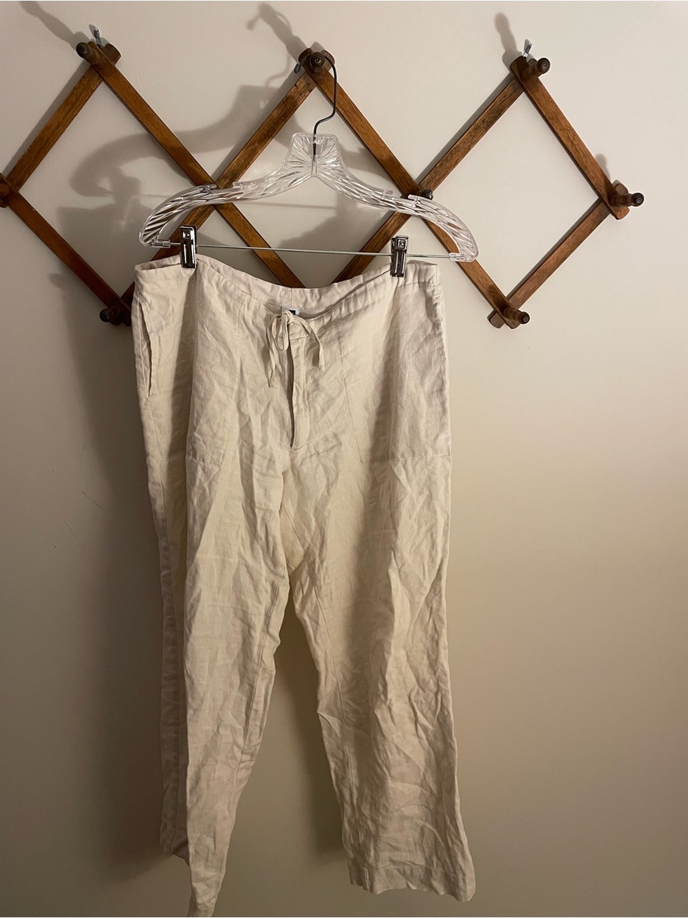 GAP Cream Linen Drawstring Pants